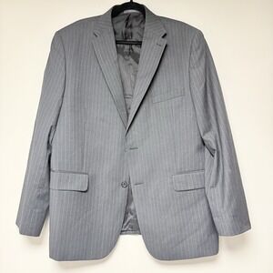 Joseph Abboud Men Gray Pinstripe Wool Suit Sport Coat Blazer Jacket 46 REG